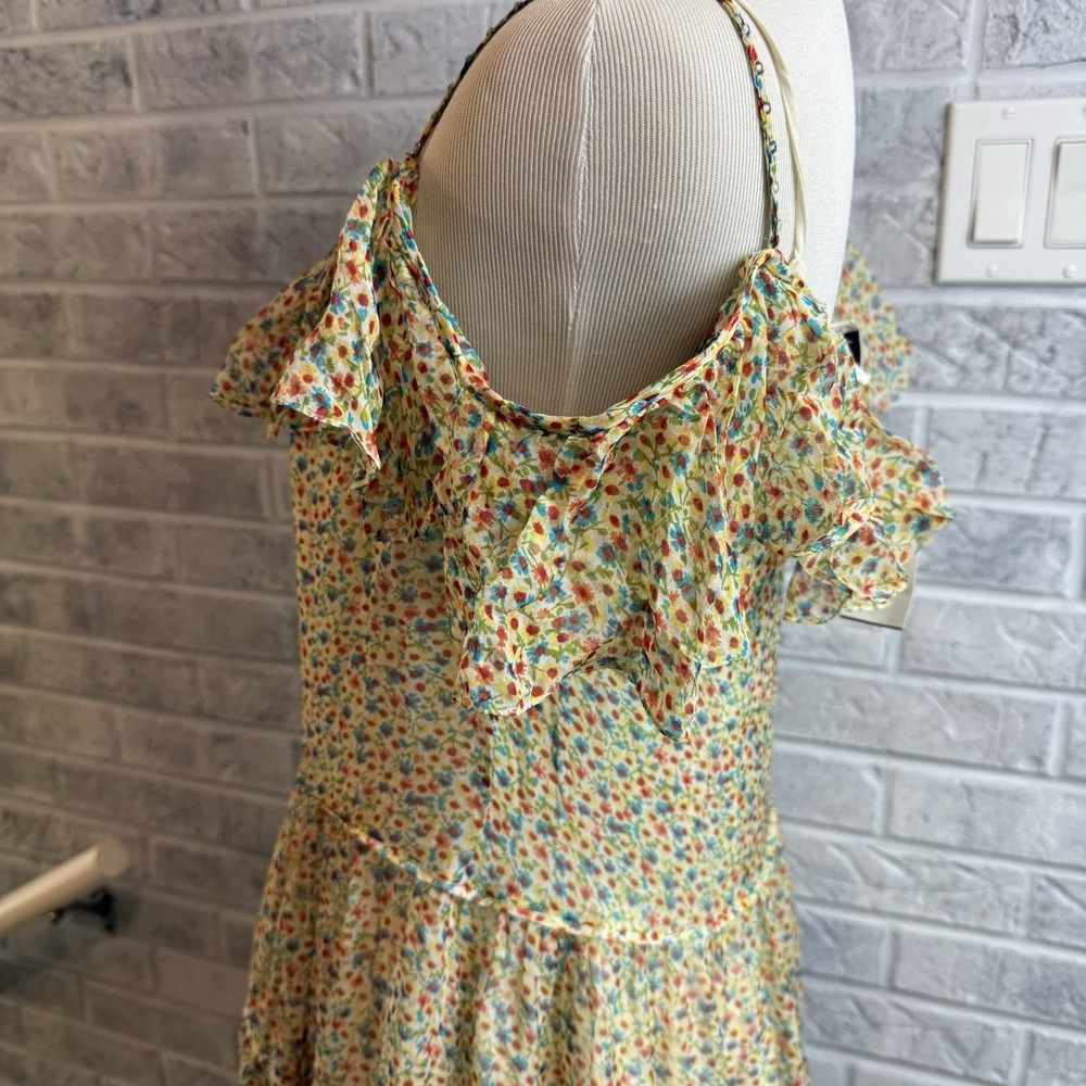 Saint Laurent Paris Peasant Silk Yellow Floral Midi Dress New Sz EU40 $5550 MSRP - Picture 6 of 13